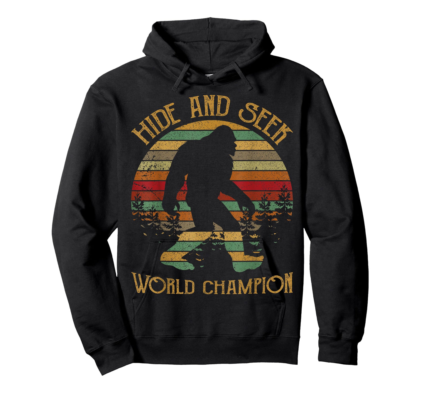 Retro Vintage Bigfoot Yeti Sasquatch Hide And Seek Tee Shirt T-Shirt