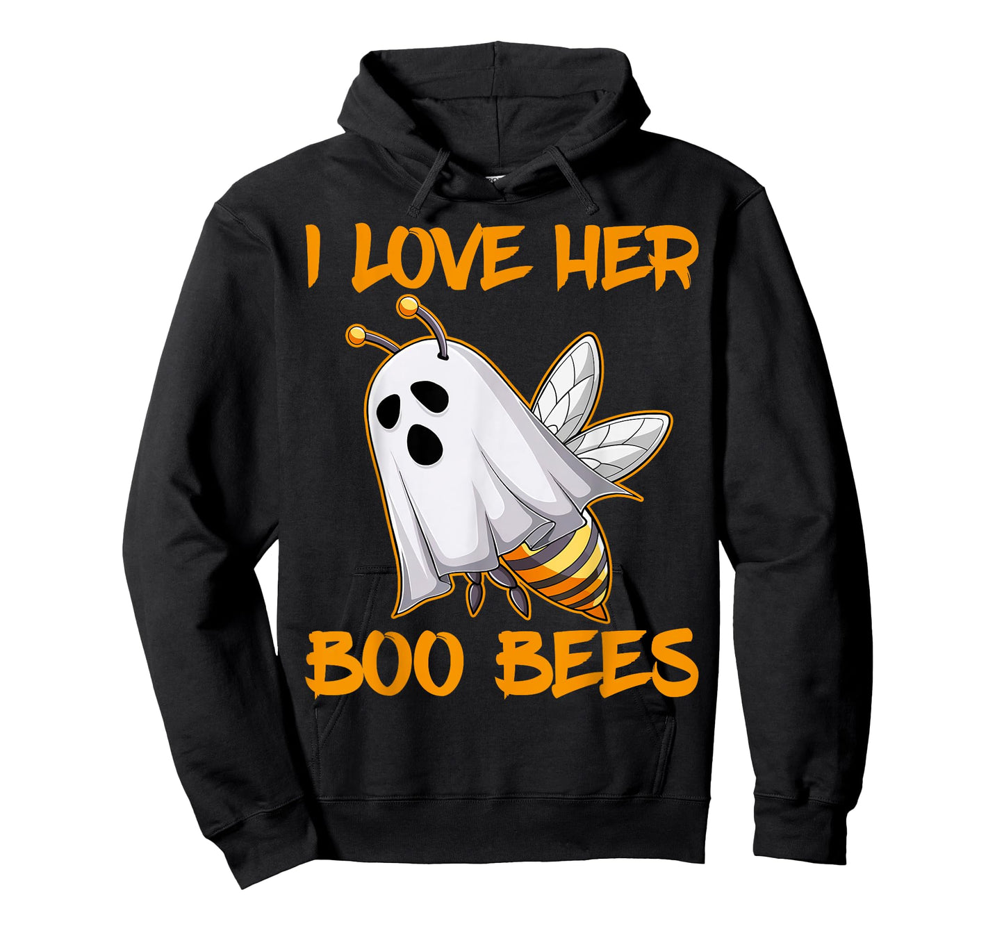 Funny I Love Her Boo Bees Couples Halloween Day Men Women T-Shirt