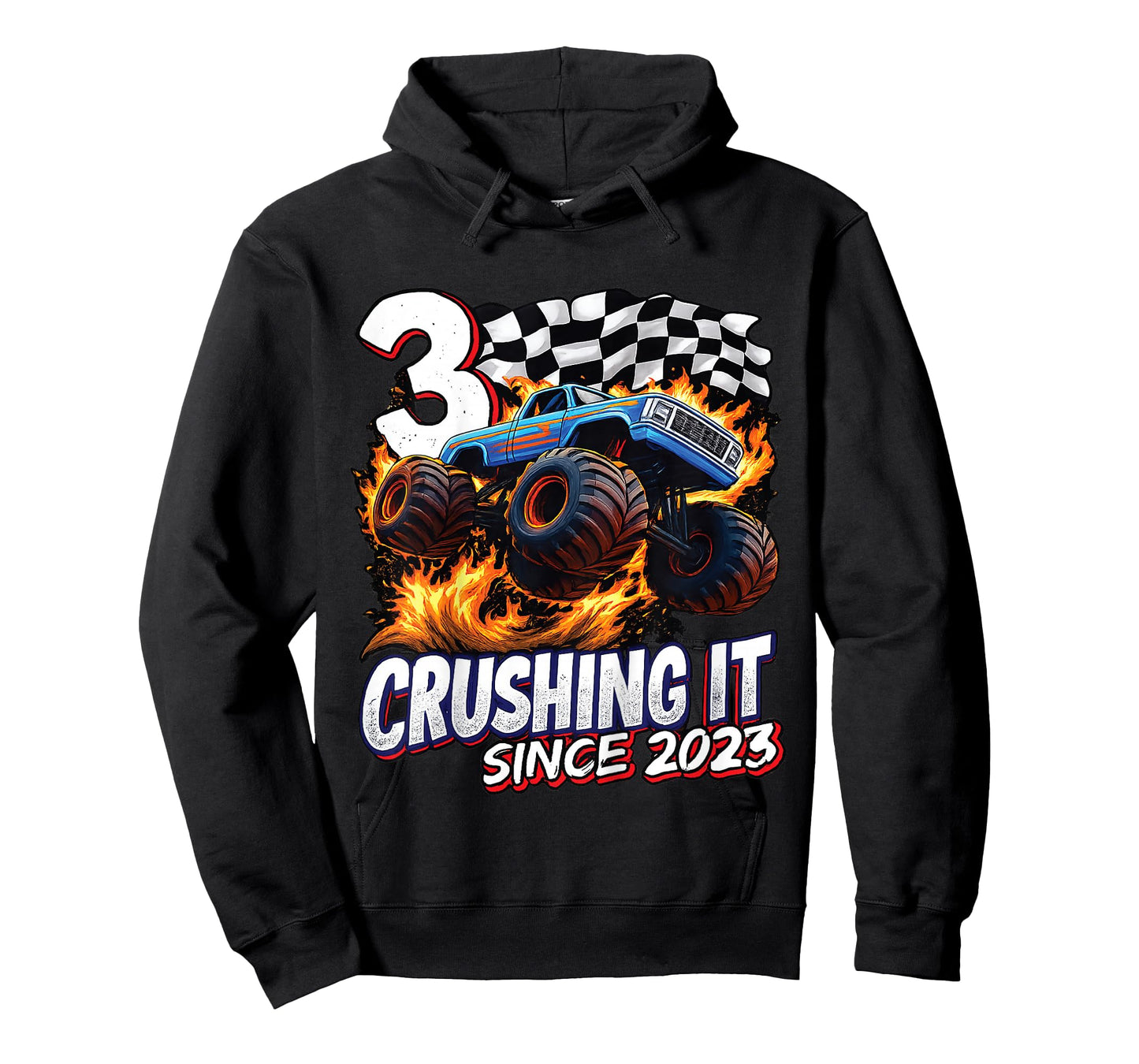 Kids Birthday Monster Truck 3 Year Old Boys 3nd Party Born 2023 T-Shirt