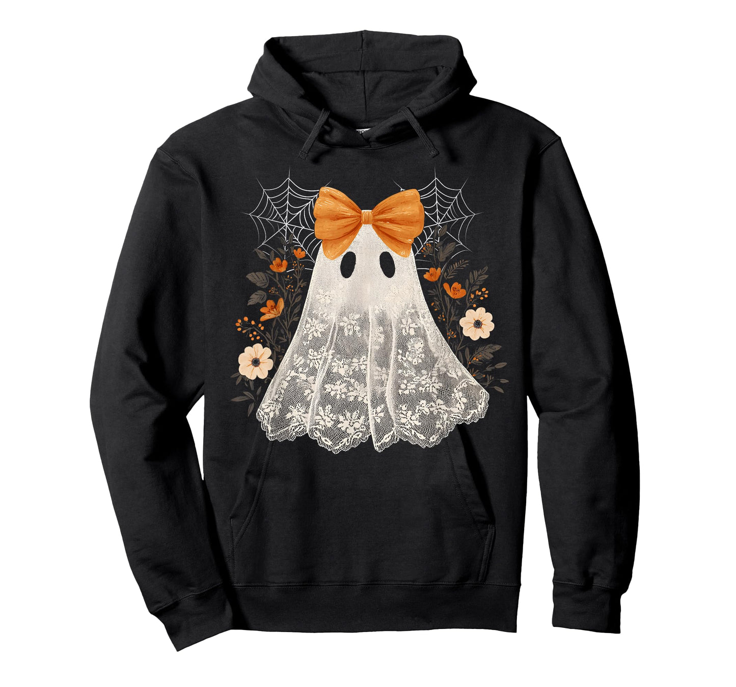 Cute Lace Ghost Floral Coquette Bow Women Girl Halloween T-Shirt