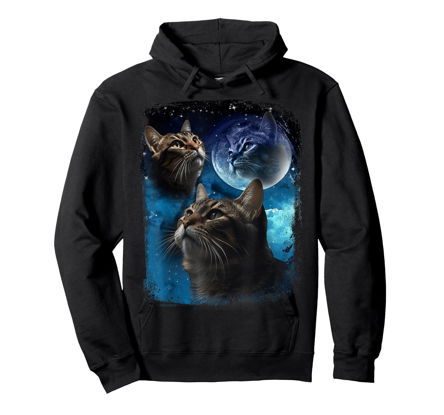 Cats Howl at Moon Funny Vintage Three Cat Howling Wolf Meme T-Shirt