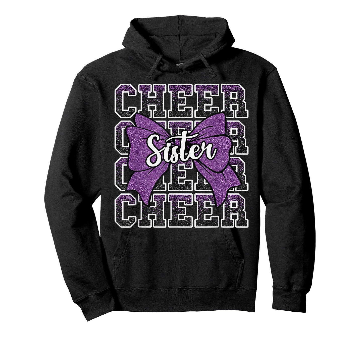 Cheer Sister Bow Sport Cheerleader Cheerleading Purple T-Shirt