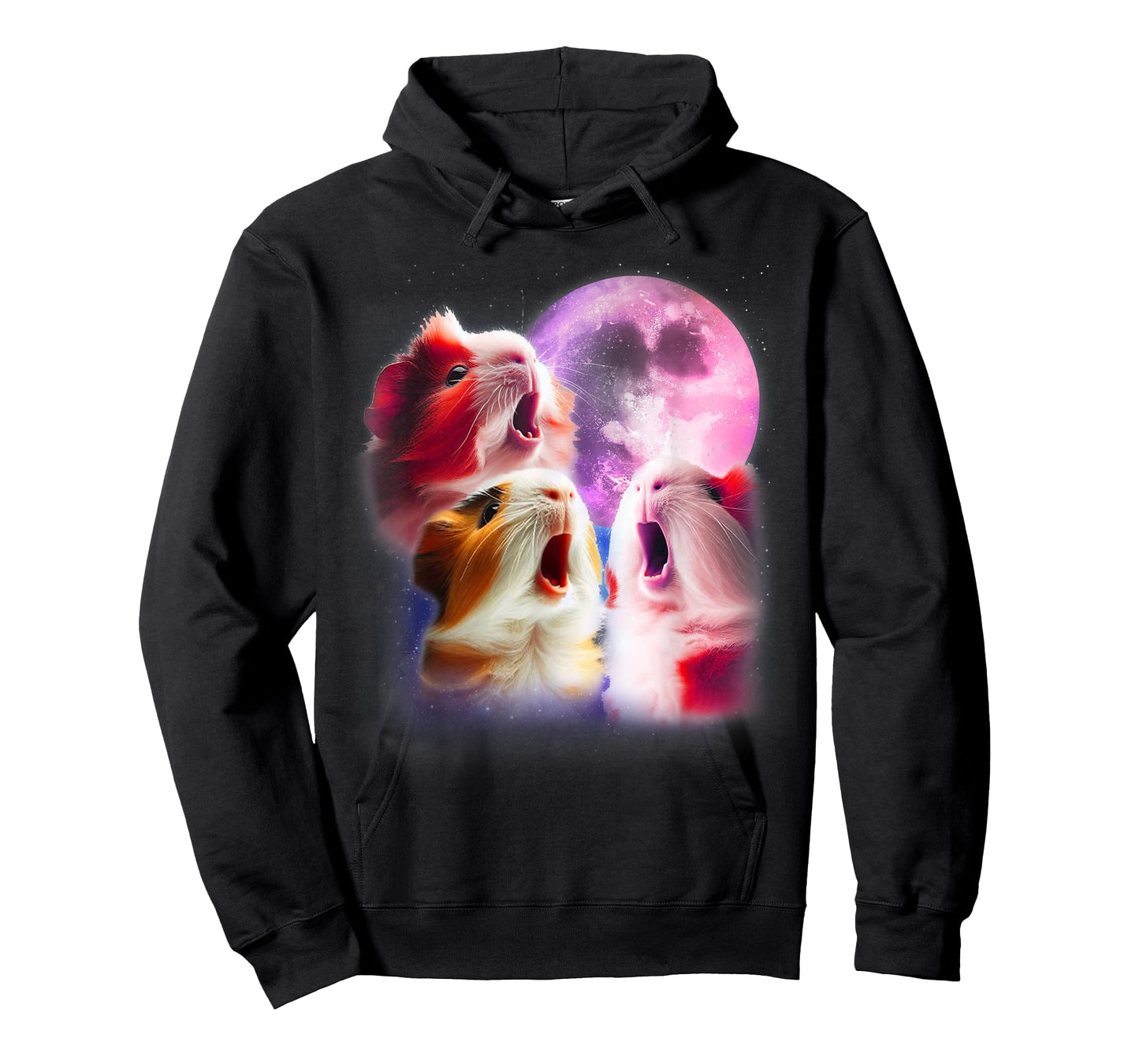 3 Guinea Pigs Howling At The Moon Funny Pet Guinea Pig Lover T-Shirt