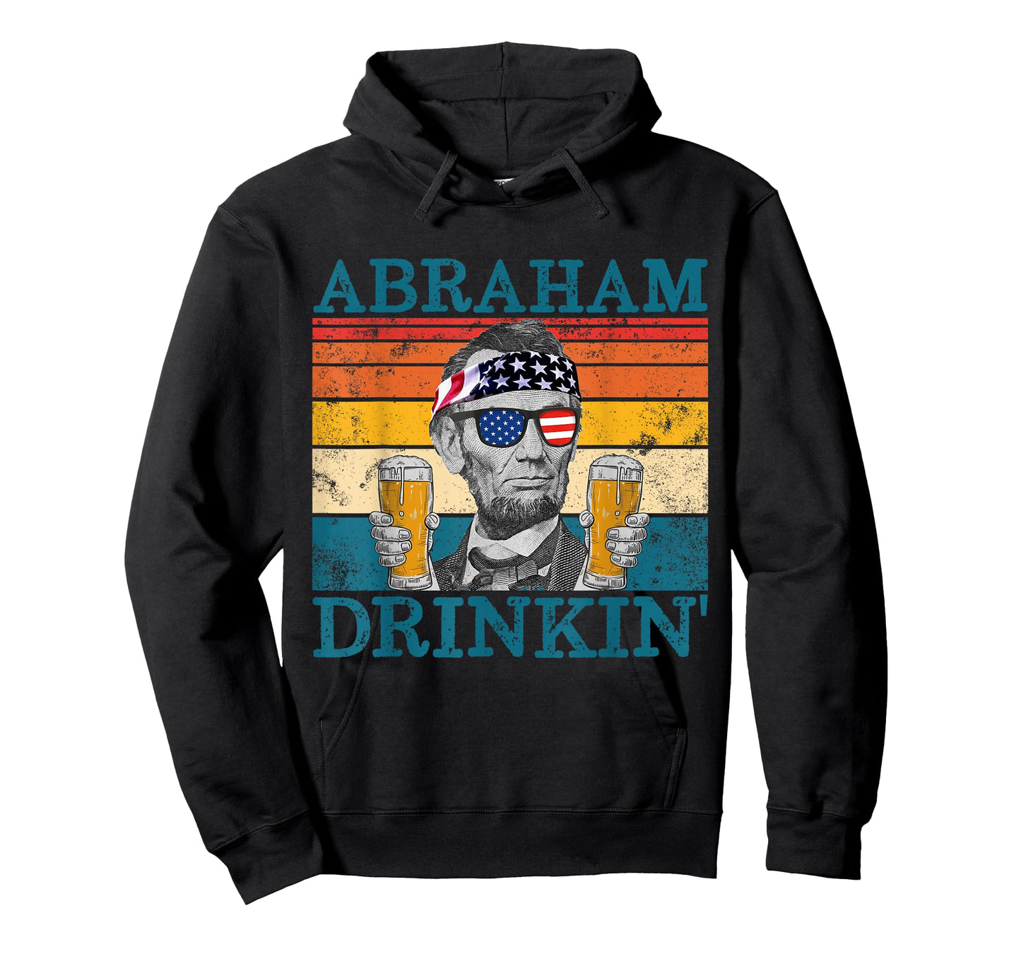 Abraham Drinkin' Retro Drinking President Abraham Lincoln T-Shirt