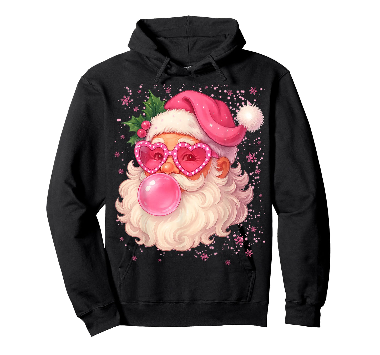 Cute Pink Santa Snowflake Christmas Pajamas Xmas Girls Women T-Shirt