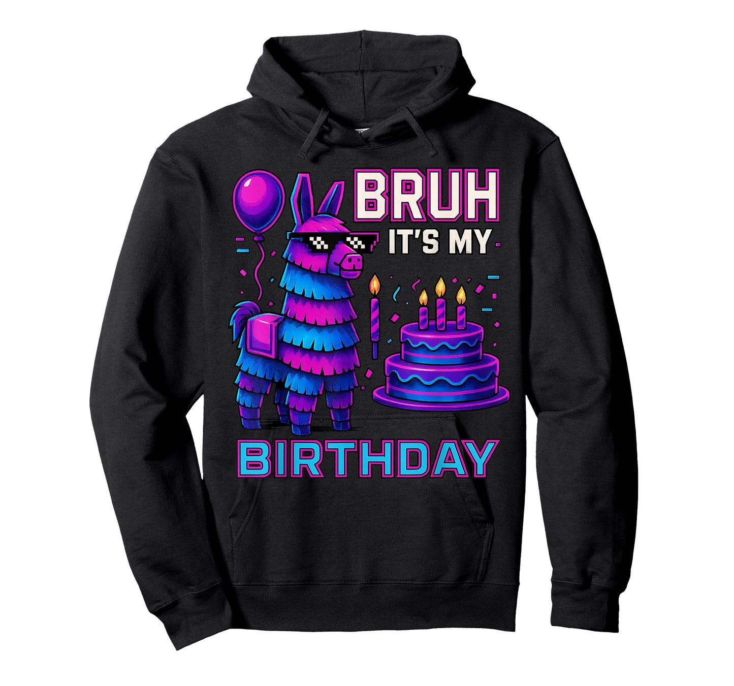 Bruh It’s My Birthday Funny Llama Pinata bday boy kids party T-Shirt