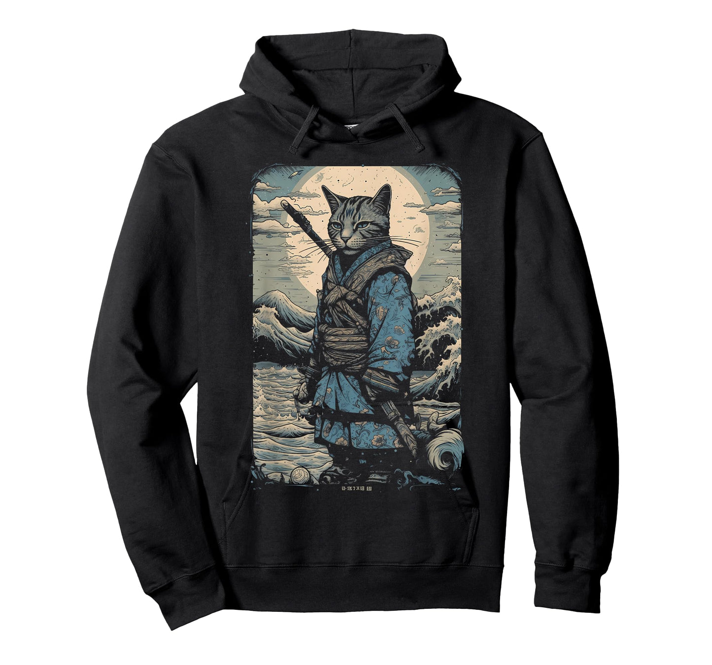 Vintage Samurai Cat Japanese Ninja Art Japan Anime Graphic T-Shirt for Men Women Kids