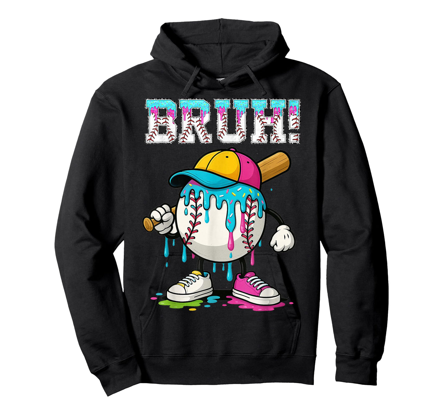 Baseball Drip Boys Bruh Ice Cream Bruh Meme For Son Grandson T-Shirt