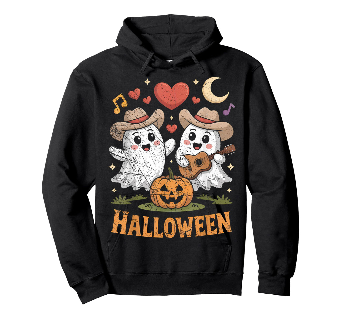 Ghost Playing Guitar for Halloween Lovers T-Shirt