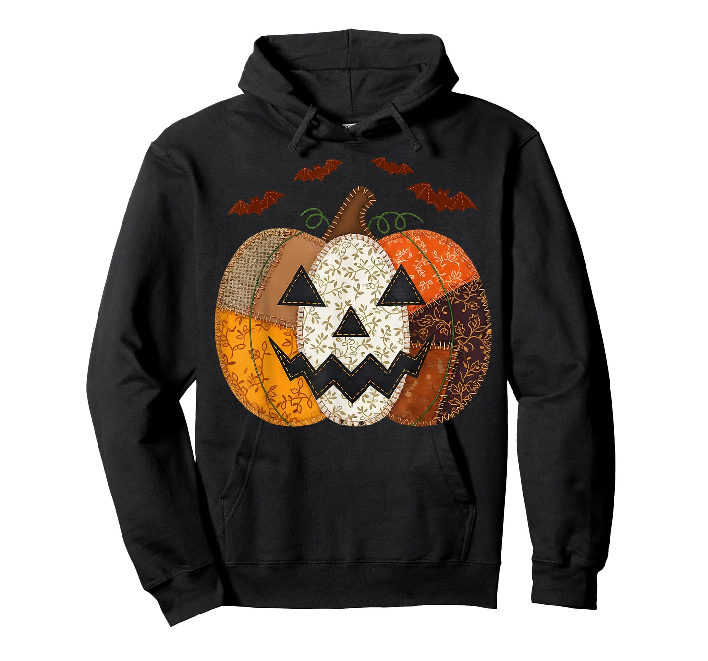 Vintage Pumpkin Patchwork Halloween Fall Aesthetic T-Shirt