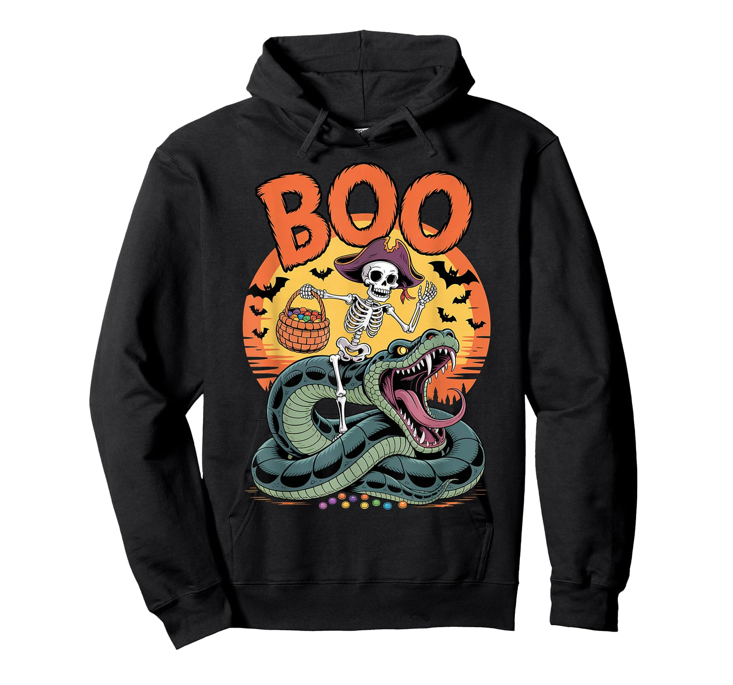 Spooky Snake Costume on Boo Anaconda Snake Halloween T-Shirt