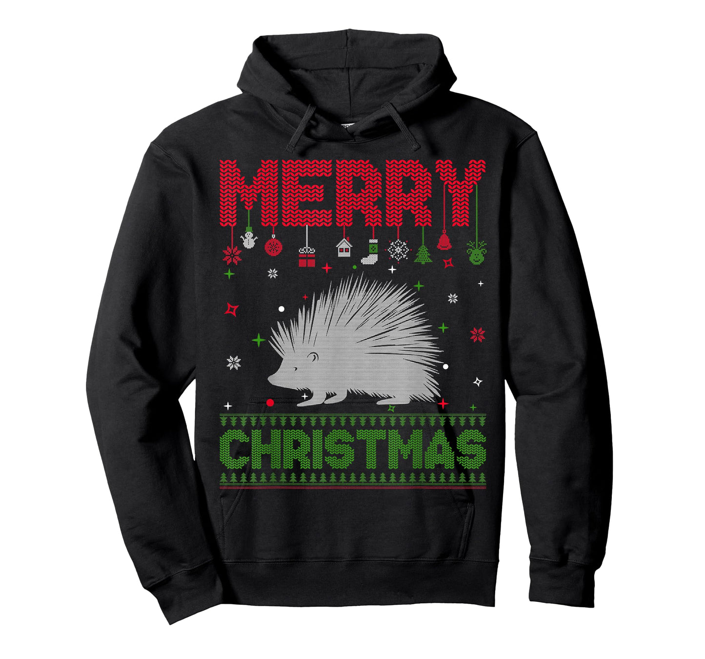 Ugly Holiday Sweater Christmas Funny Porcupine Graphic T-Shirt