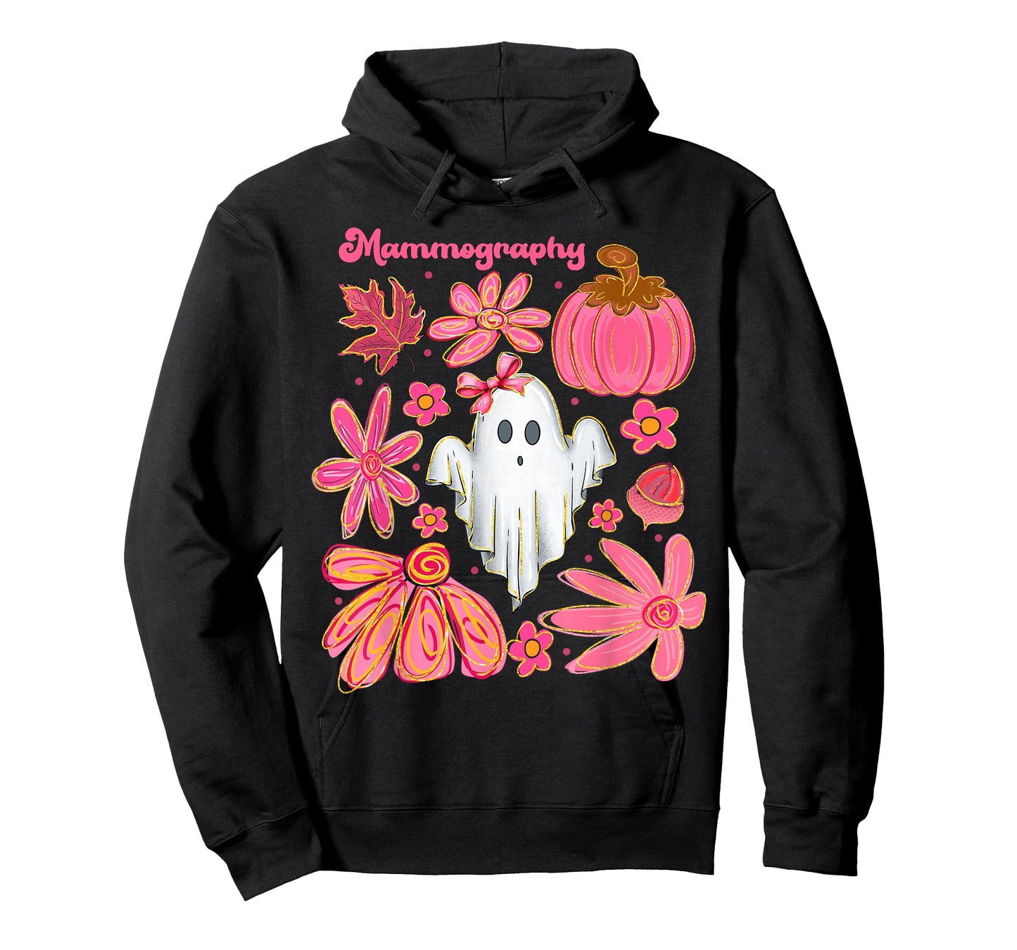 Boho Floral Pumpkin Mammography Halloween Mammo Tech Fall T-Shirt