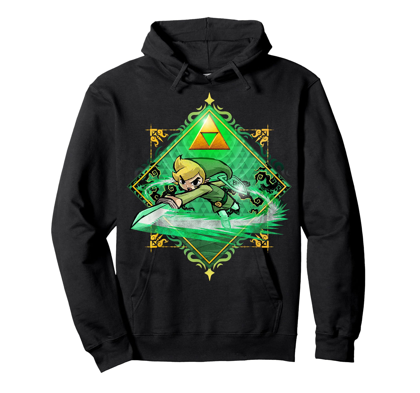 The Legend of Zelda: The Wind Waker Link Gold Sword Badge T-Shirt