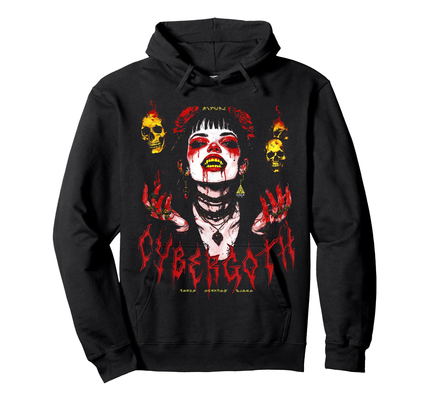 Cybergoth Creepy Anime Gothic Vampire Alt Goth Grunge Punk T-Shirt