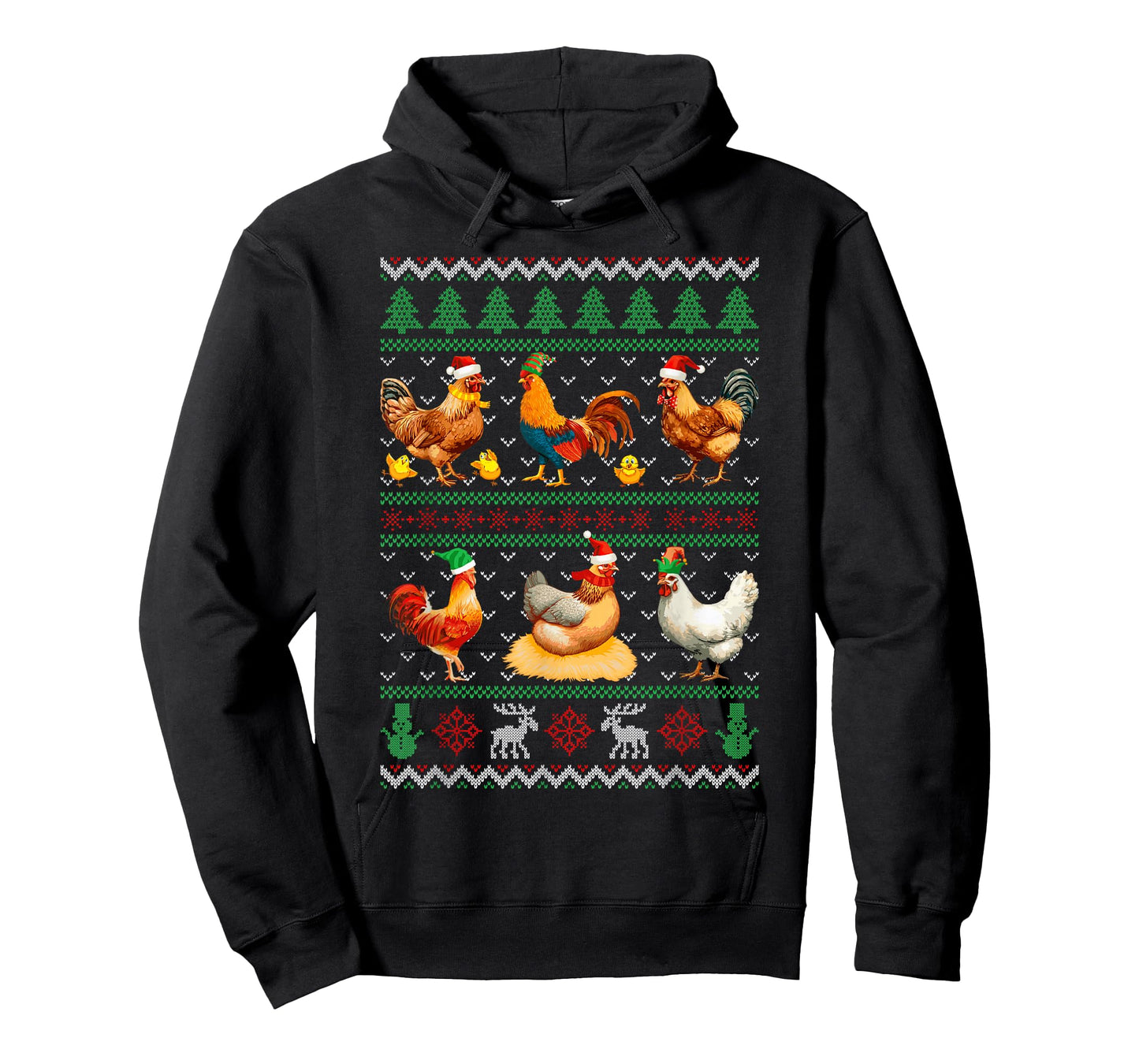 Funny Chickens Ugly Christmas Sweater Xmas Boys Girls Kids T-Shirt