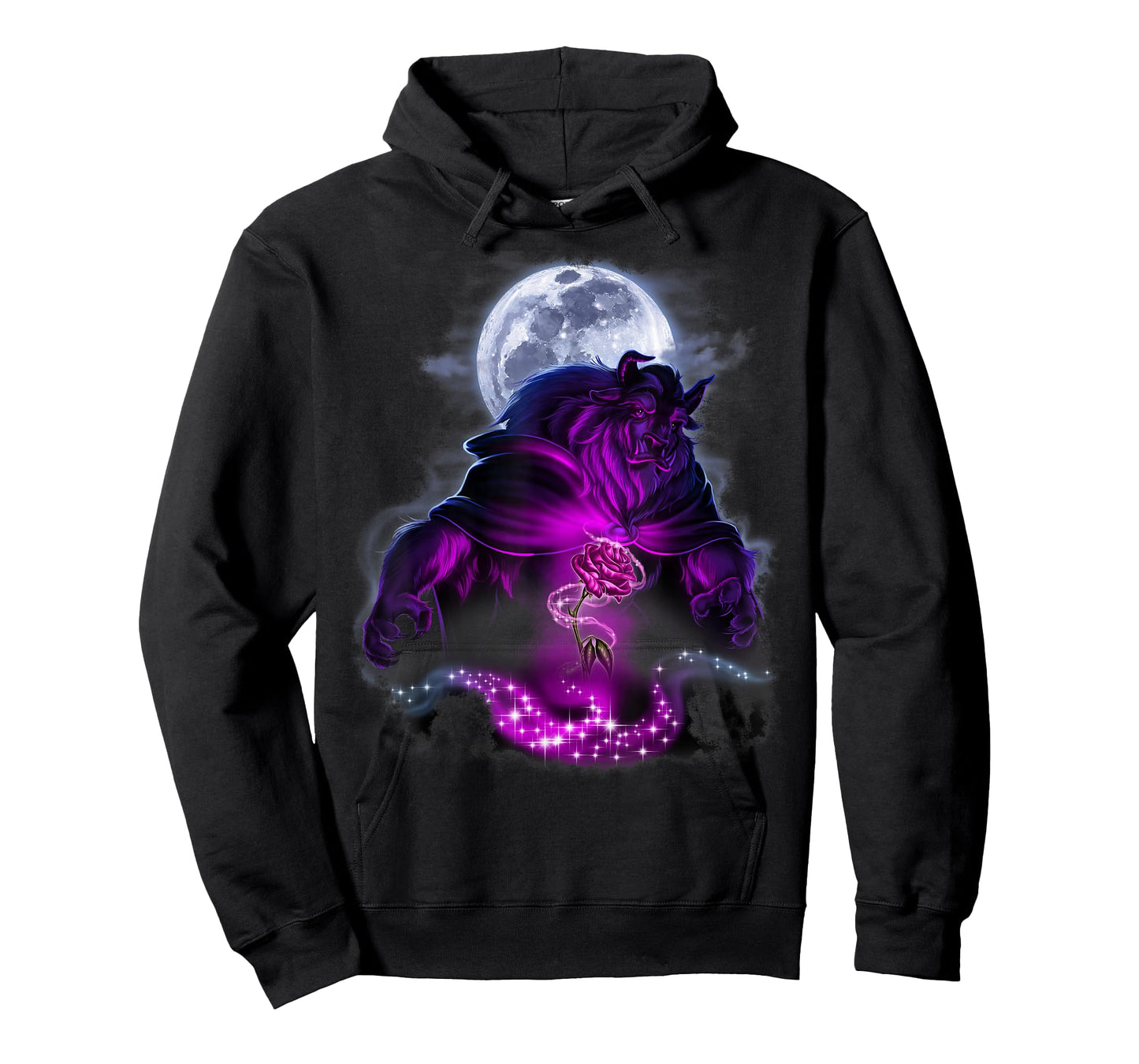 Disney Beauty & The Beast Moon Rose Airbrush Art T-Shirt T-Shirt
