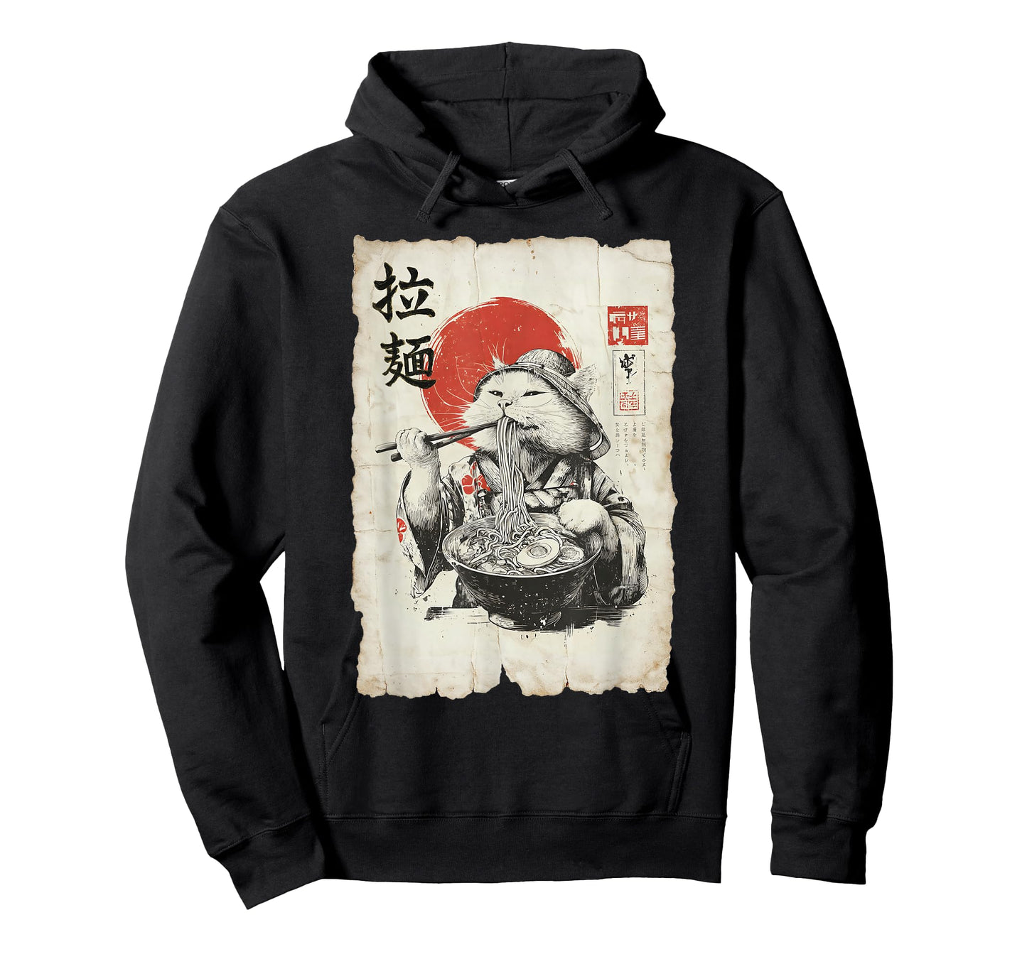 Ramen Cat Ukiyo-E Retro Japanese Noodle Lover T-Shirt