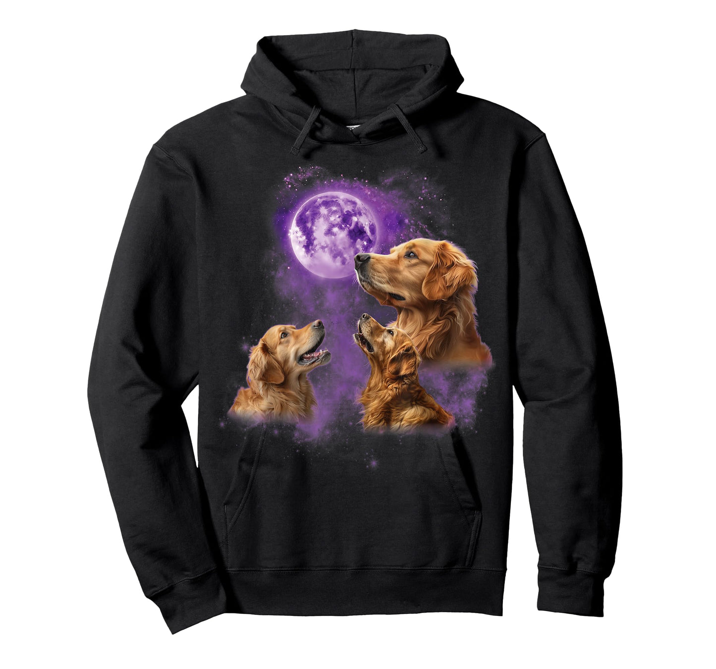 Funny Golden Retriever T Shirt - Howling at the Moon T-Shirt