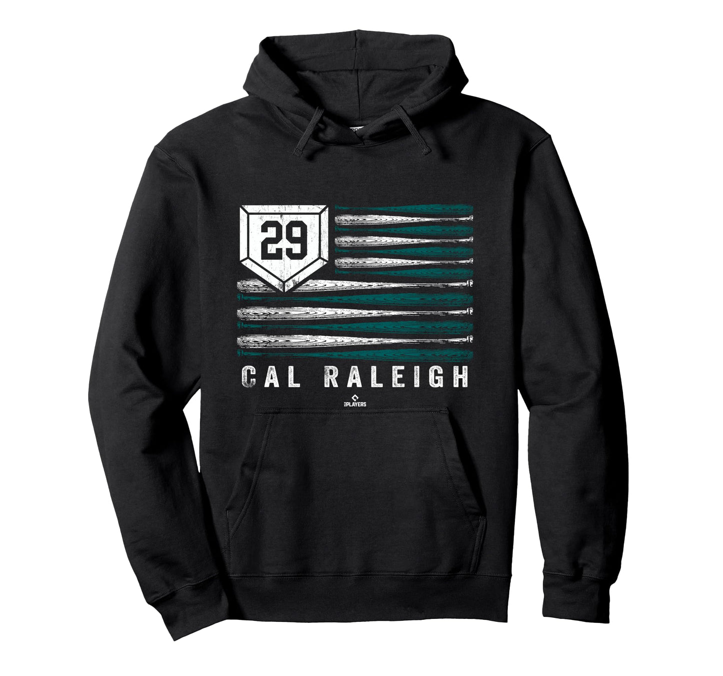 Vintage US Flag Baseball Stripes Cal Raleigh Seattle MLBPA Long Sleeve T-Shirt