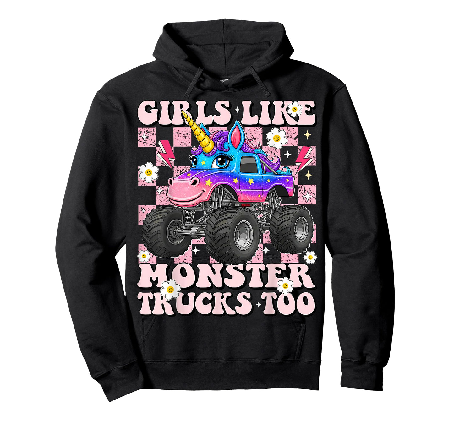 Girls Like Monster Trucks Too Cute Unicorn for Toddler Teen T-Shirt
