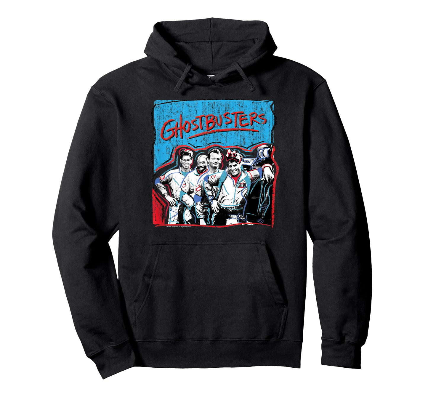 Ghostbusters Graffiti Blue & Red Cast Photo Retro Movie T-Shirt