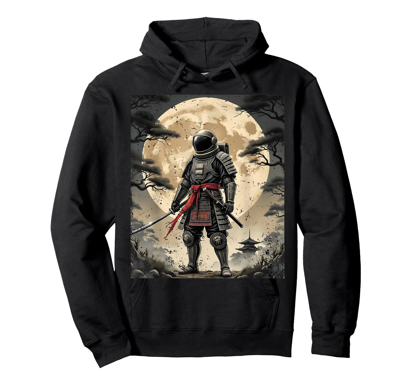 Samurai Astronaut Japanese Moon Vintage Graphic Ukiyo-e Art T-Shirt