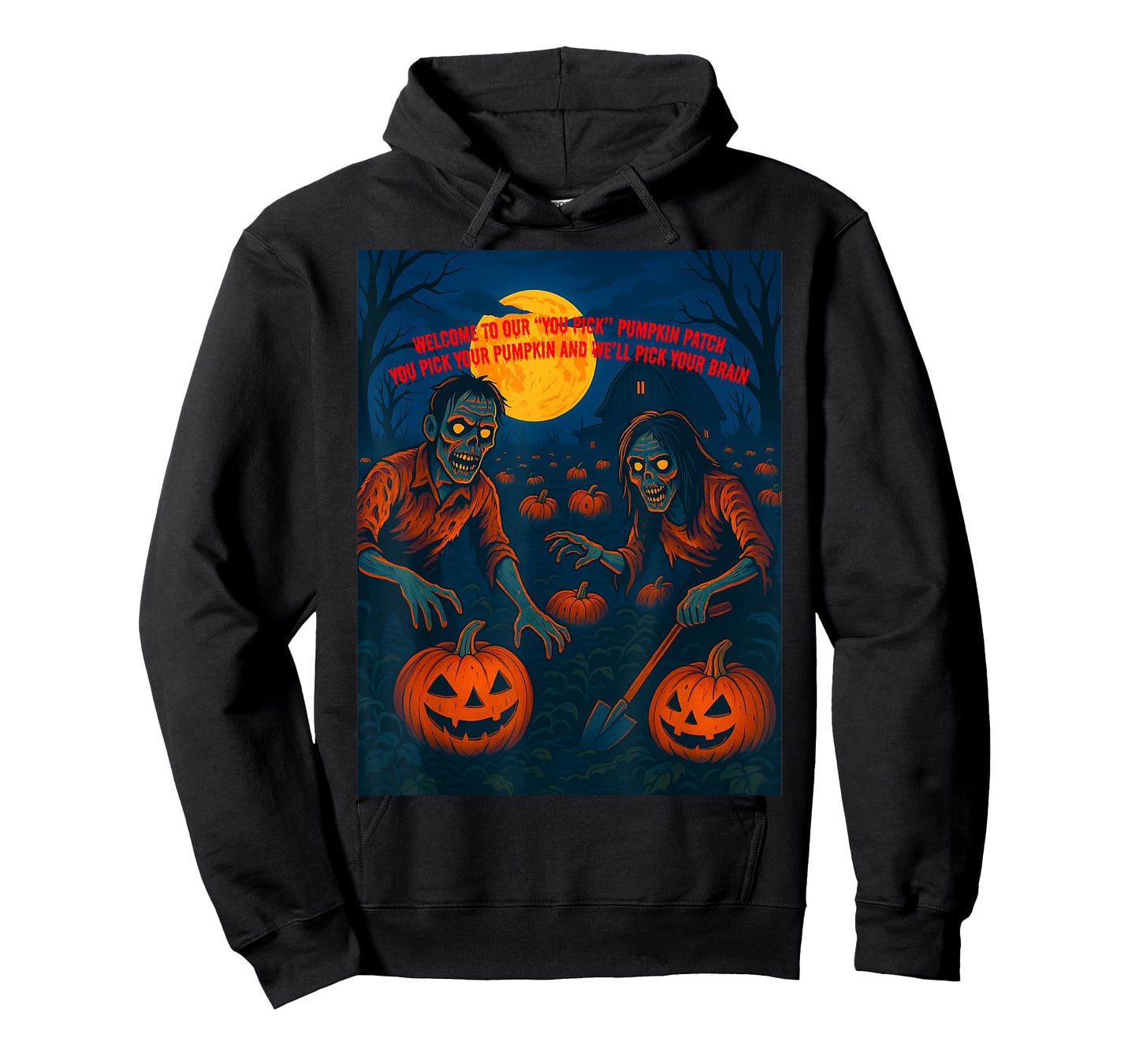 Zombie Pumpkin Patch Halloween – Funny “You Pick” Design T-Shirt