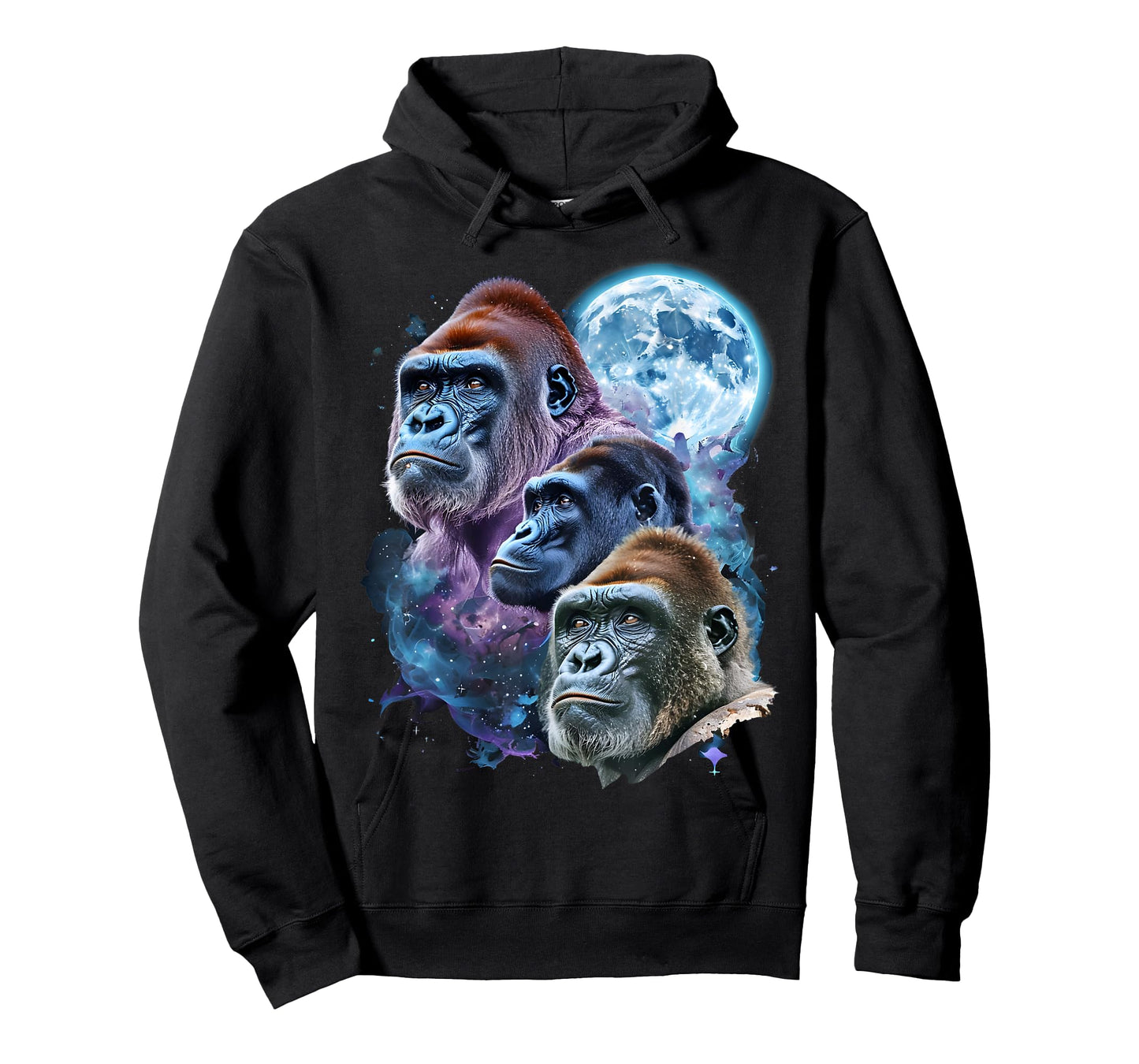 3 Moon Gorilla Funny Great Ape Art Cool Primate Animal Lover T-Shirt