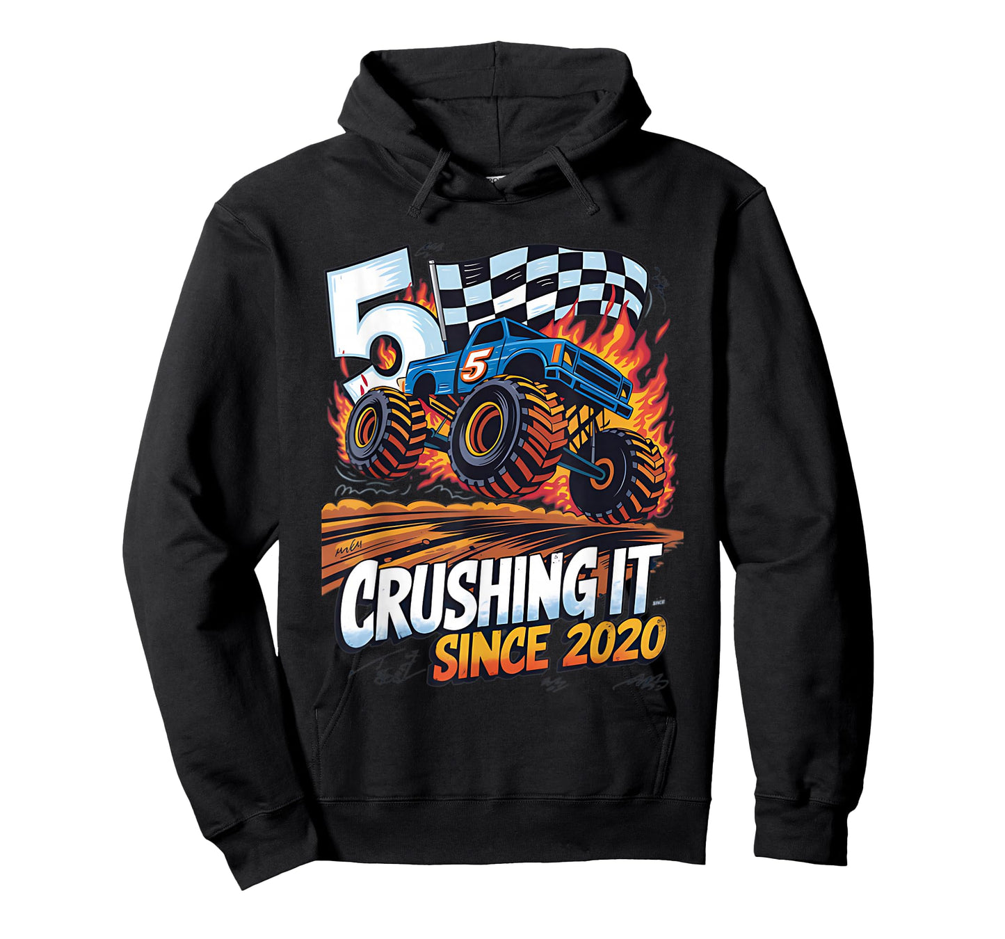 Crushing It Since 2020 5th Birthday Kids Monster Truck T-Shirt