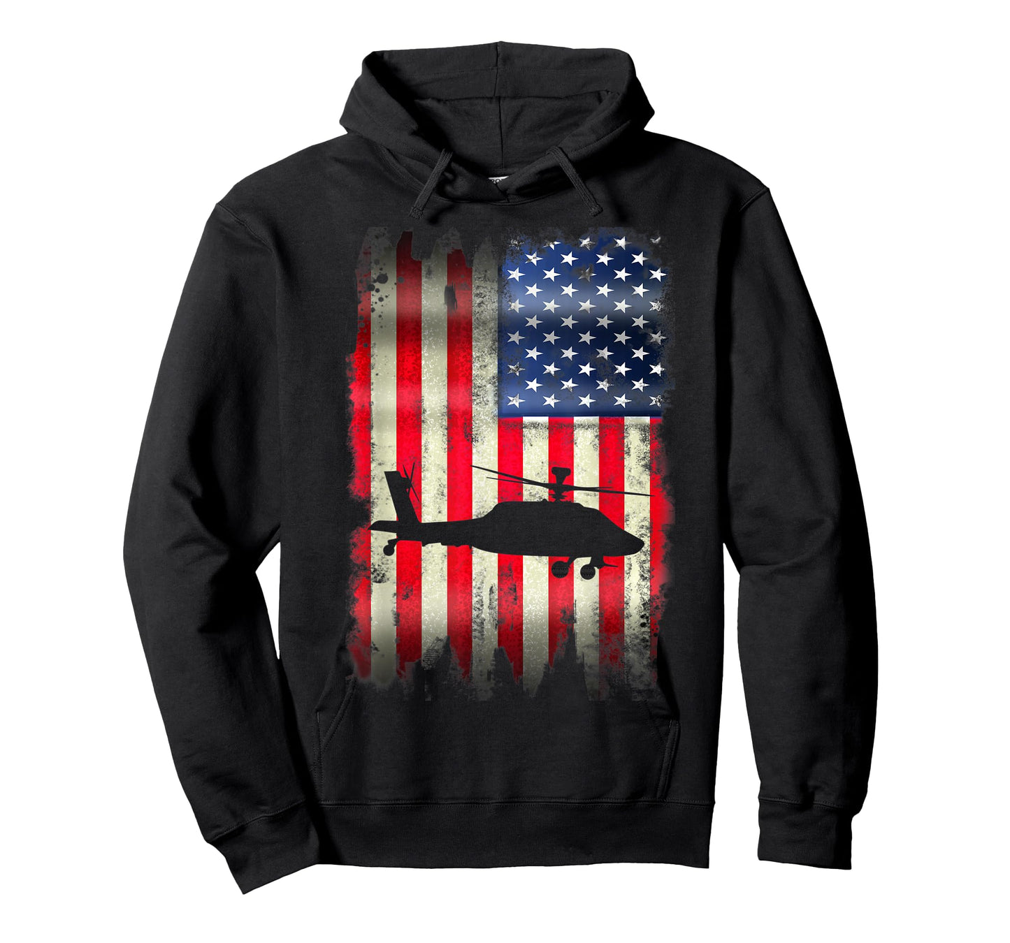 Helicopter Patriotic USA American Flag 4th of July Gift Women Kids Men T-Shirt