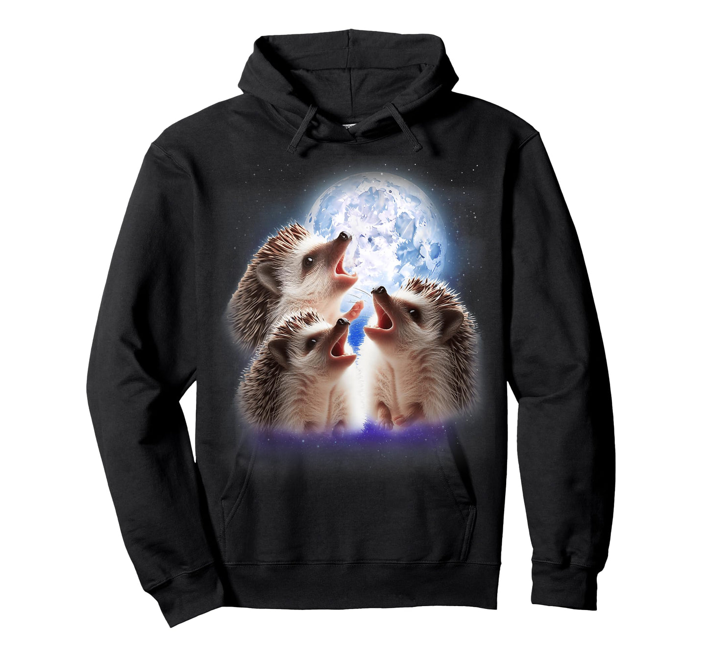 3 Hedgehogs Howling At The Moon Funny Hedgehog Animal Lover T-Shirt