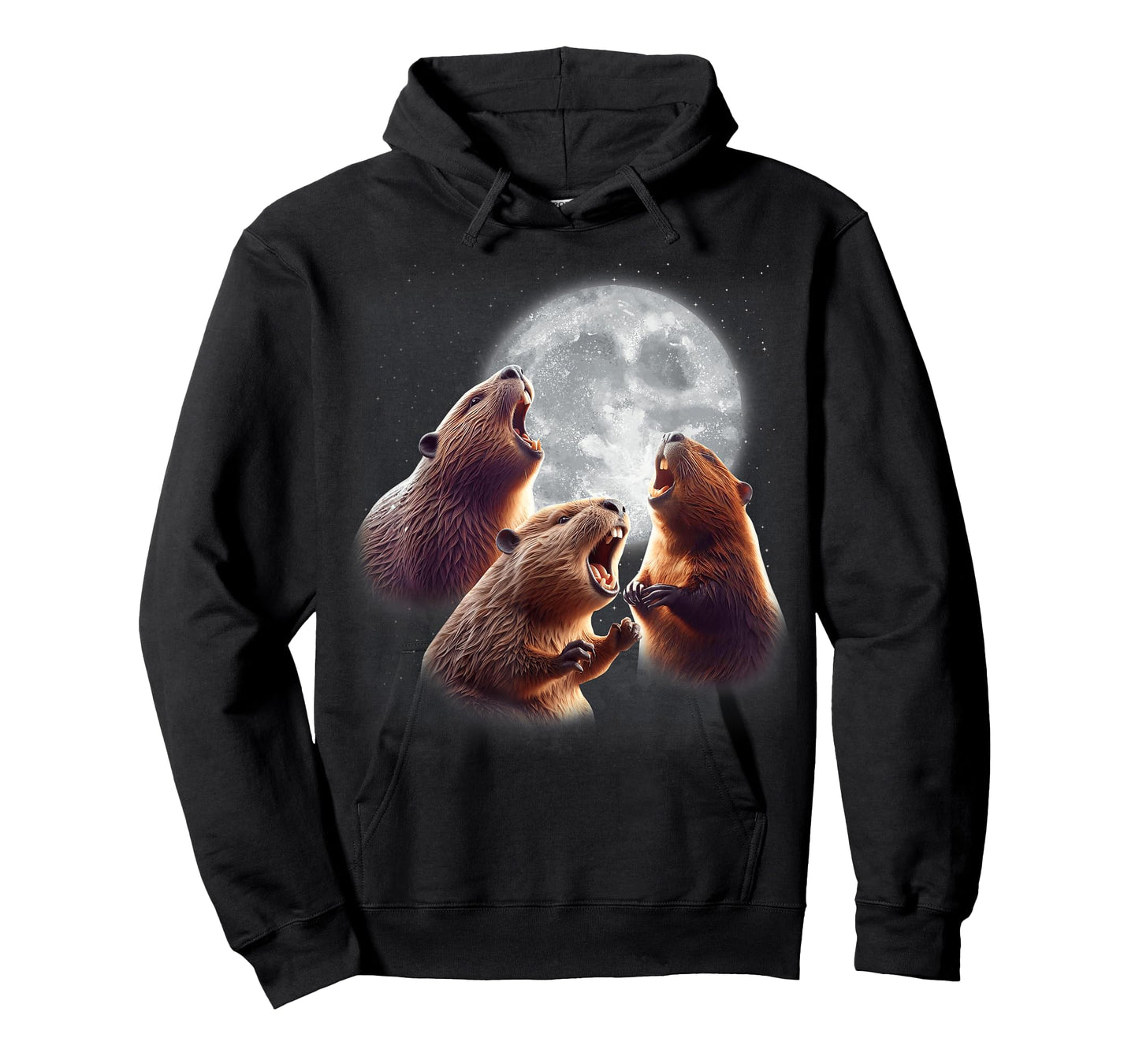 3 Beaver Howling At The Moon Funny Beaver Lover Rodent Kids T-Shirt