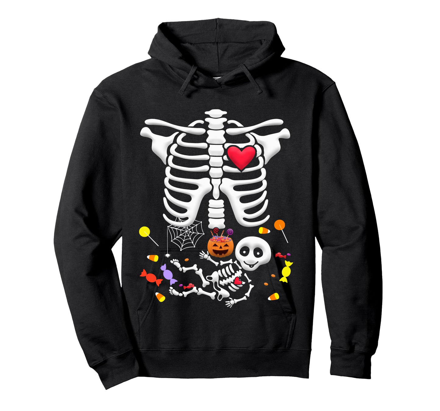 Candy Pumpkin Baby Skeleton Pregnancy Halloween Shirt