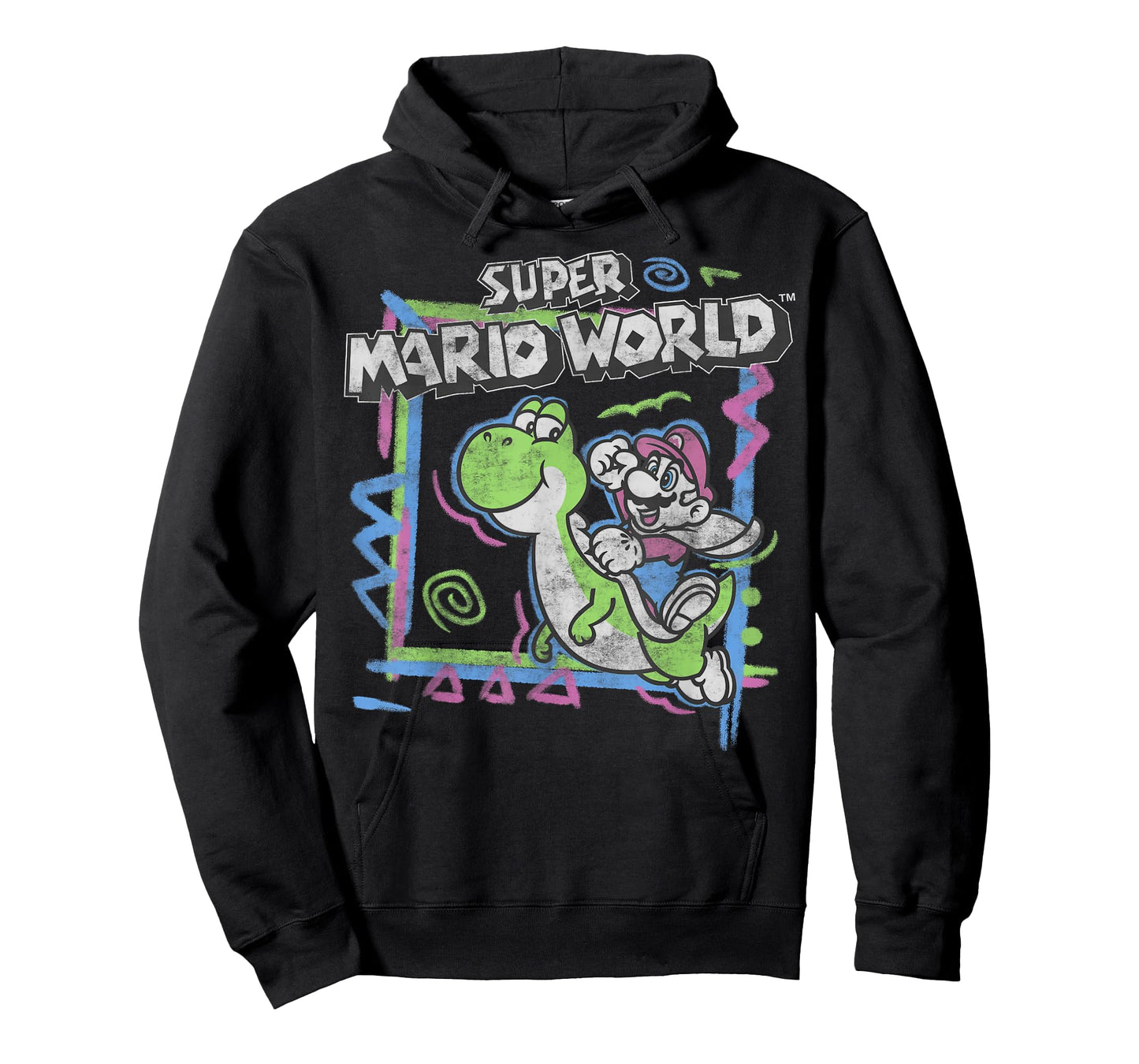 Super Mario World 90's Neon Abstract Nintendo Yoshi Ride T-Shirt