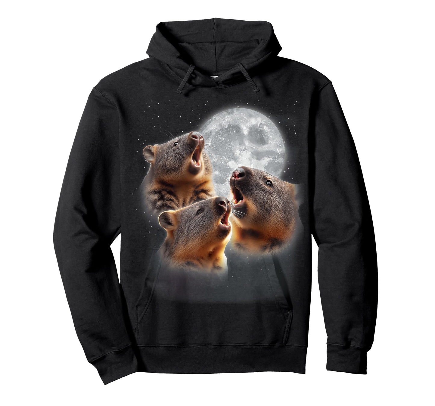 3 Wombats Howling At The Moon Funny Australian Wombat Lover T-Shirt