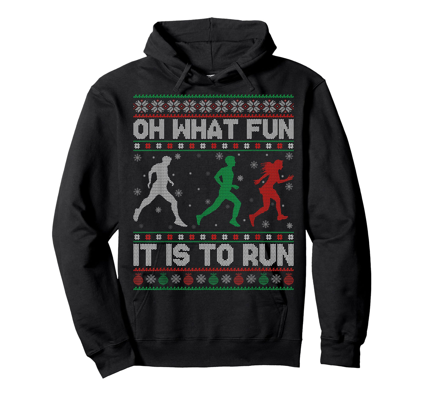 Oh What Fun is It to Run Ugly Christmas Sweater Running Xmas T-Shirt
