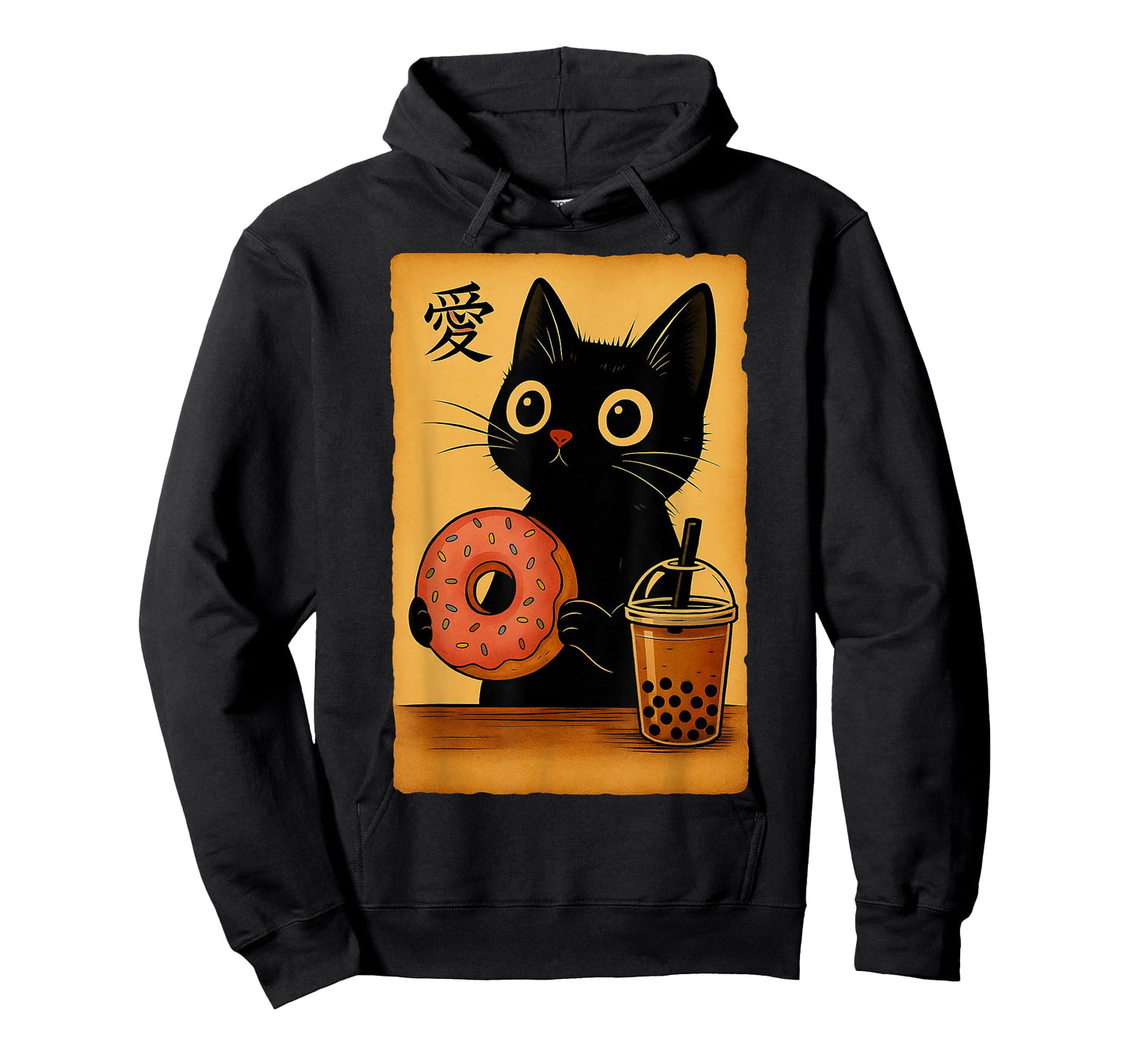 Japanese Kawaii Anime Cat Donut Booba Tea Cat Eating Donut T-Shirt
