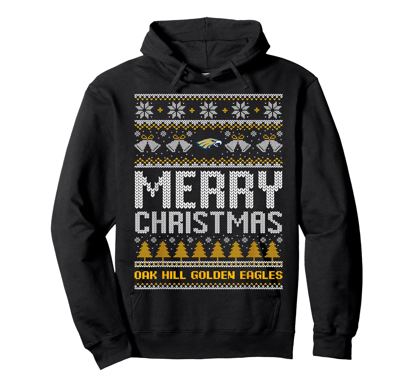 Oak Hill Golden Eagles Logo Merry Christmas Ugly Sweater HS T-Shirt