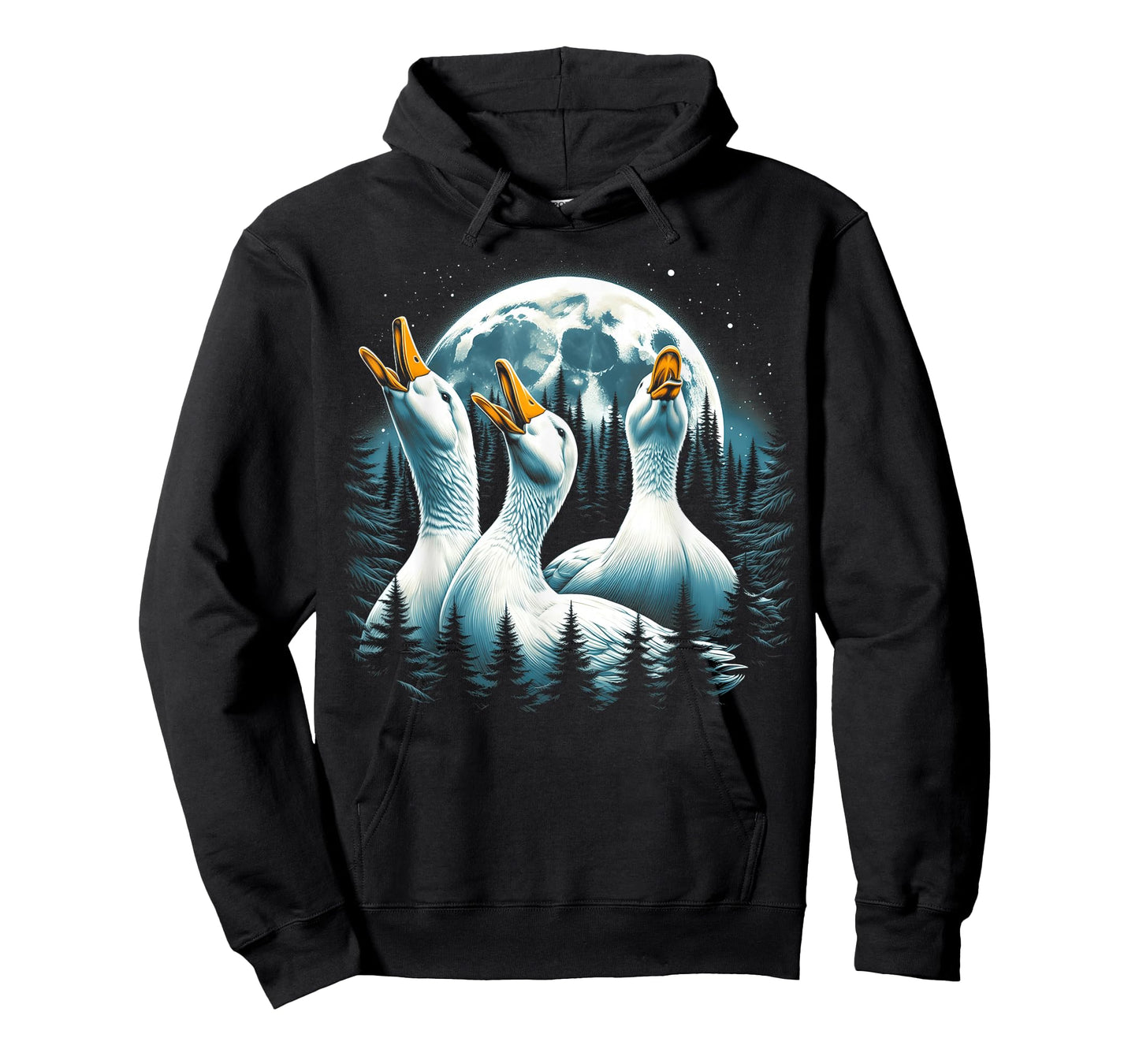 3 Ducks Howling At The Moon Wolf Animal T-Shirt