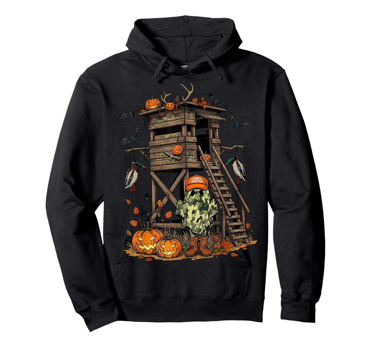 Candy Hunter Camo Ghost Boys Halloween Deer Duck Hunting T-Shirt