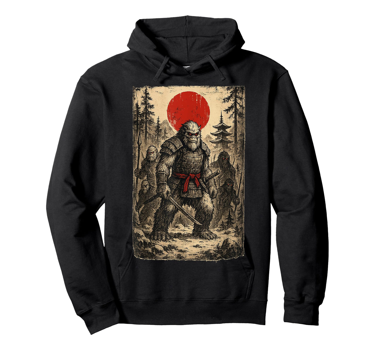 Samurai Bigfoot; Japanese Vintage Ukiyo-e Art T-Shirt