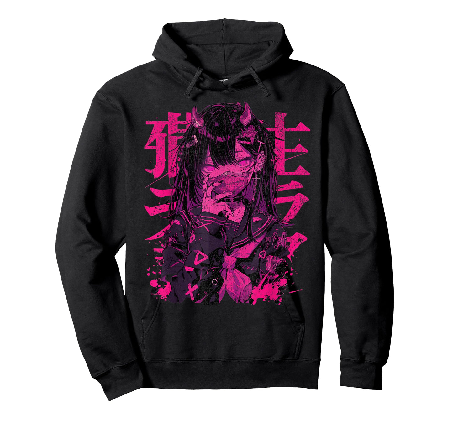 Goth Grunge Demon Anime Girl Waifu Horror Alt Aesthetic T-Shirt
