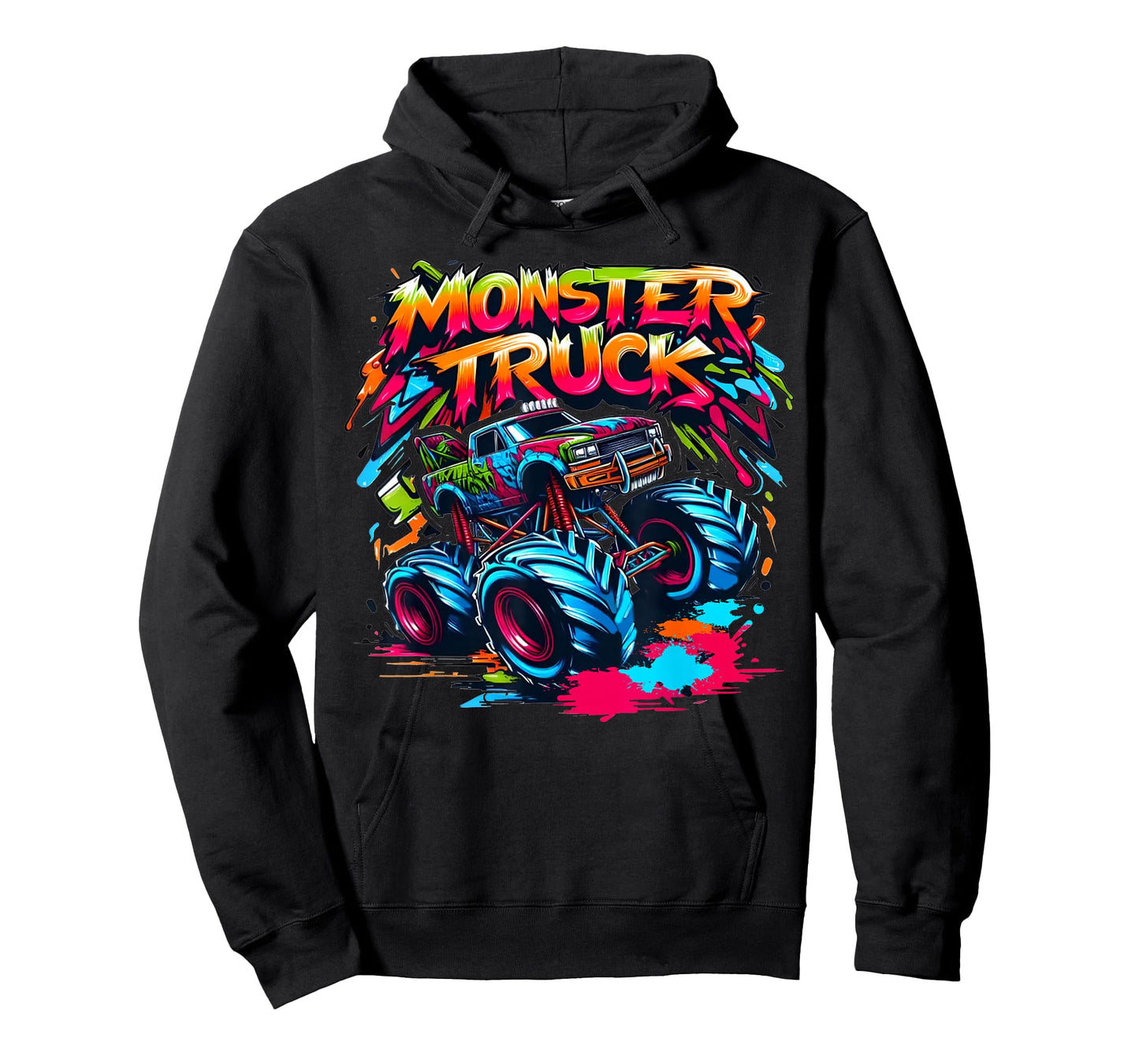 Monster Truck Retro Colorful Graffiti Toddlers Youth Adults T-Shirt