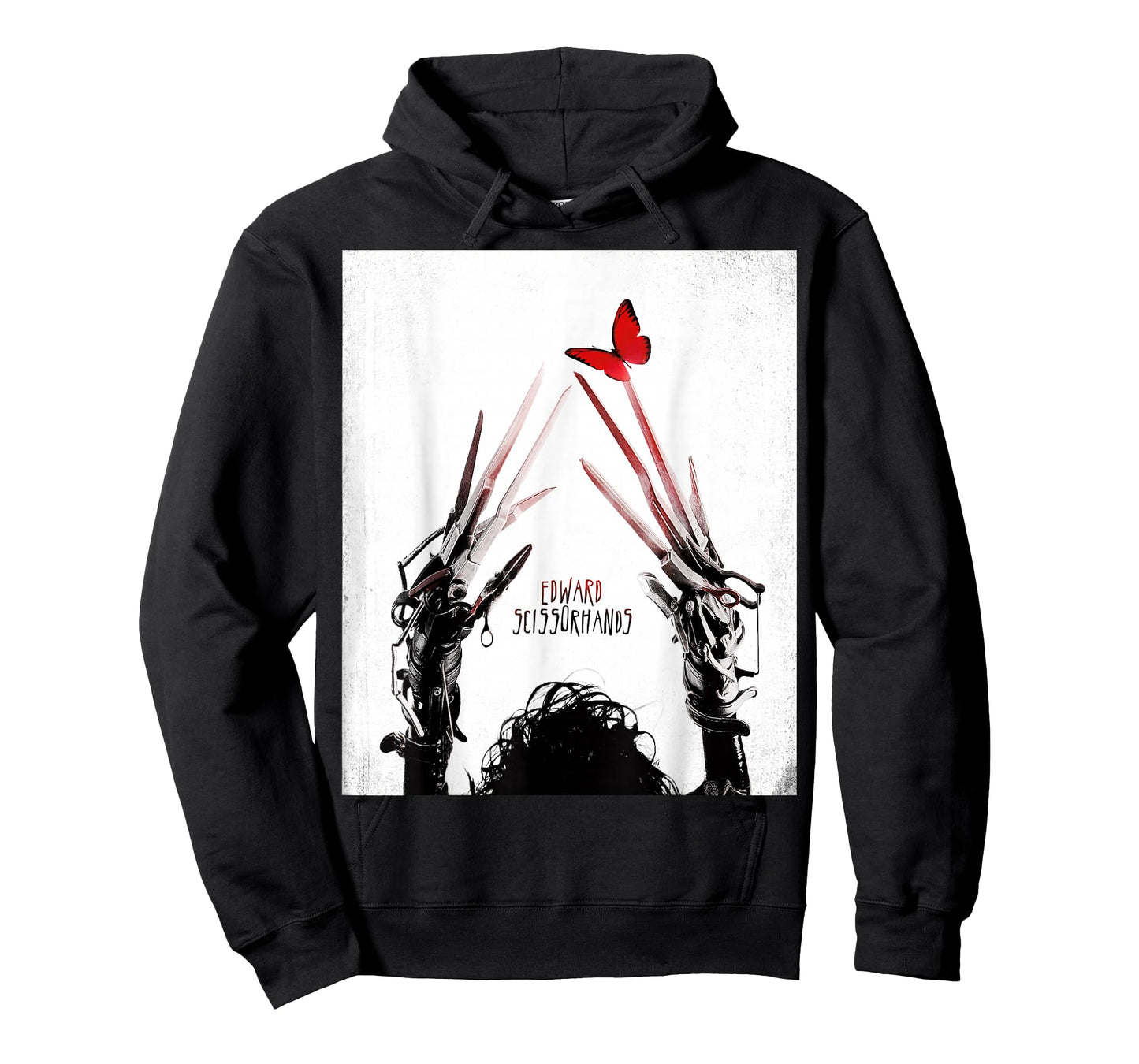 Tim Burton's Edward Scissorhands Red Butterfly Movie Poster T-Shirt Small