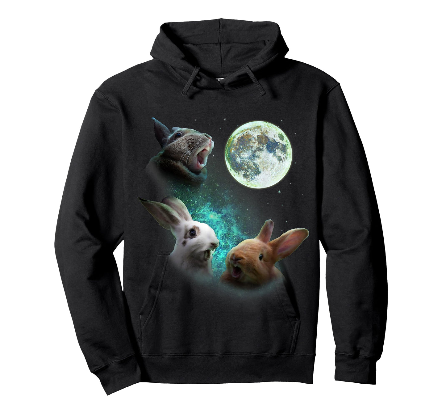 Three Bunny Rabbits Howl At Moon 3 Wolf Wolves Parody T-Shirt