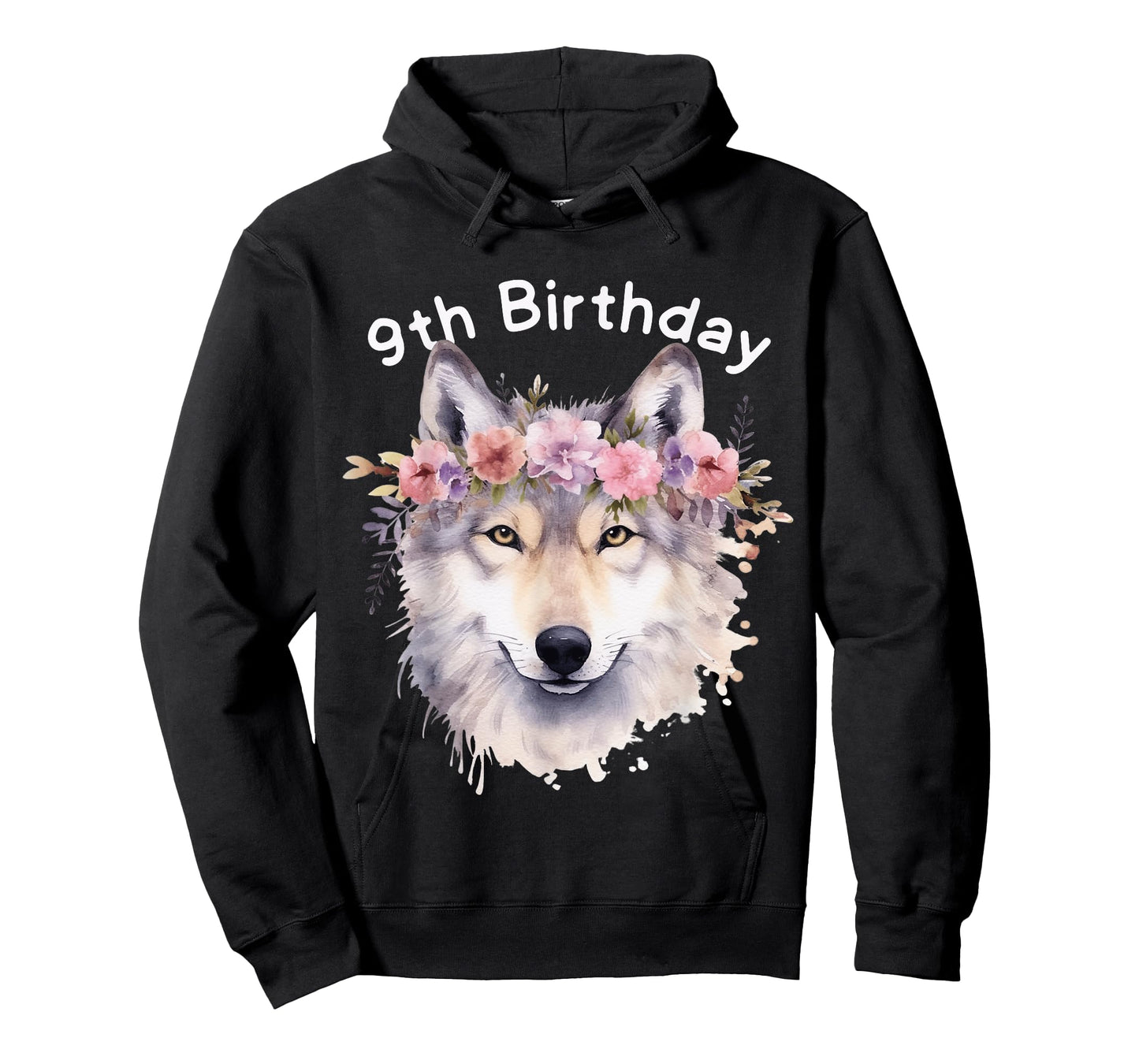 9th Wolf Birthday Nine years Girl Wolf Pack Party Wolves Kid T-Shirt