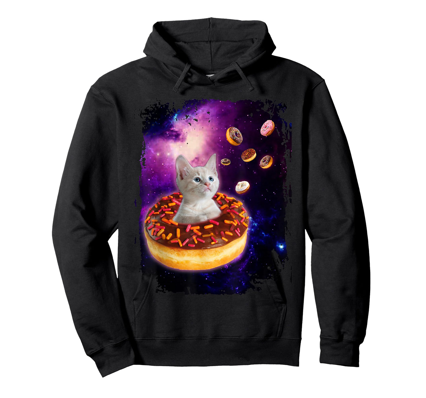 Cute Cat Inside Donut in Space Boys Girl - Kitty in Space Tee T-Shirt
