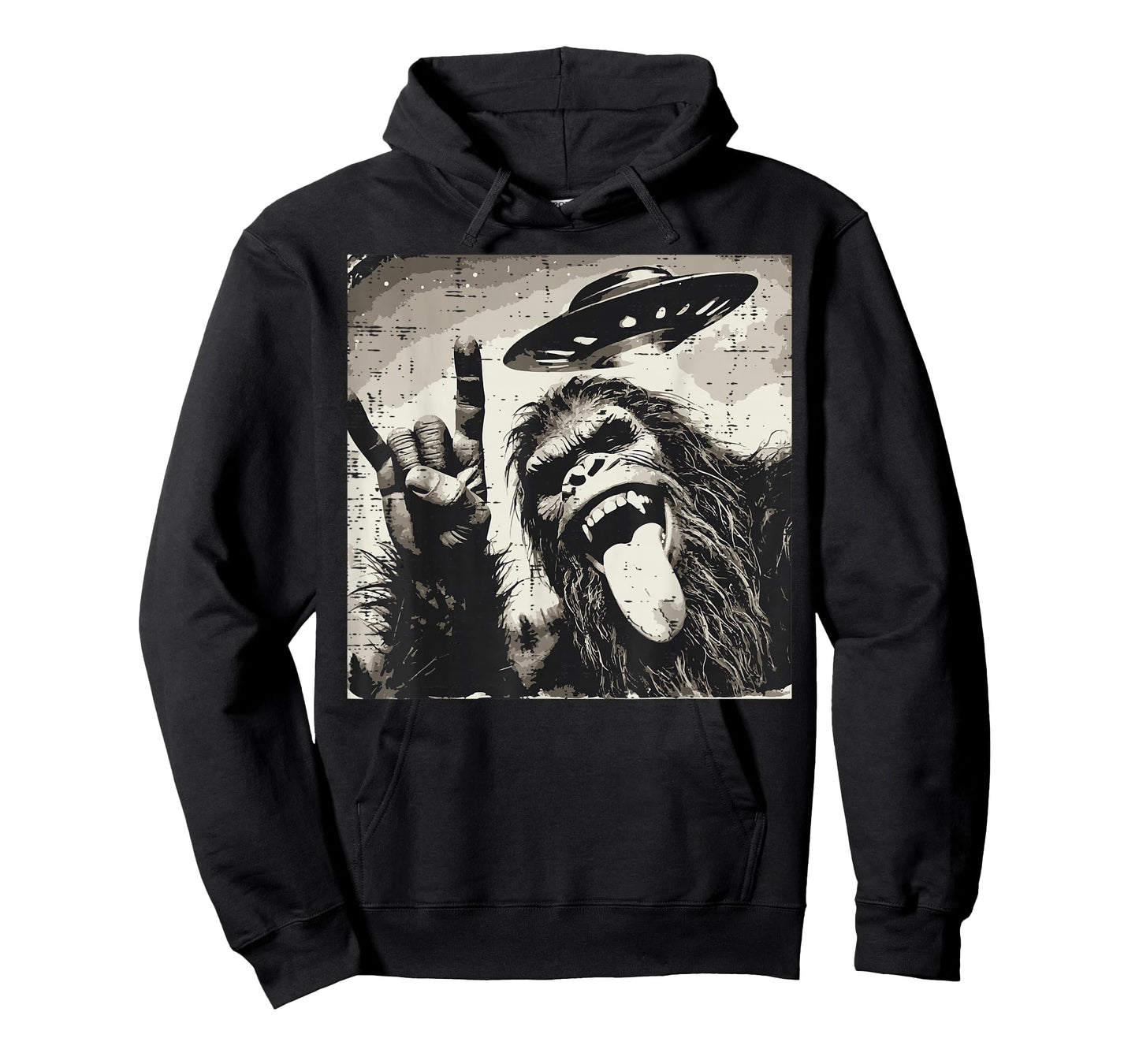 Bigfoot Rocker Tongue Ufo Selfie Sasquatch Rock Men Boys Kid T-Shirt