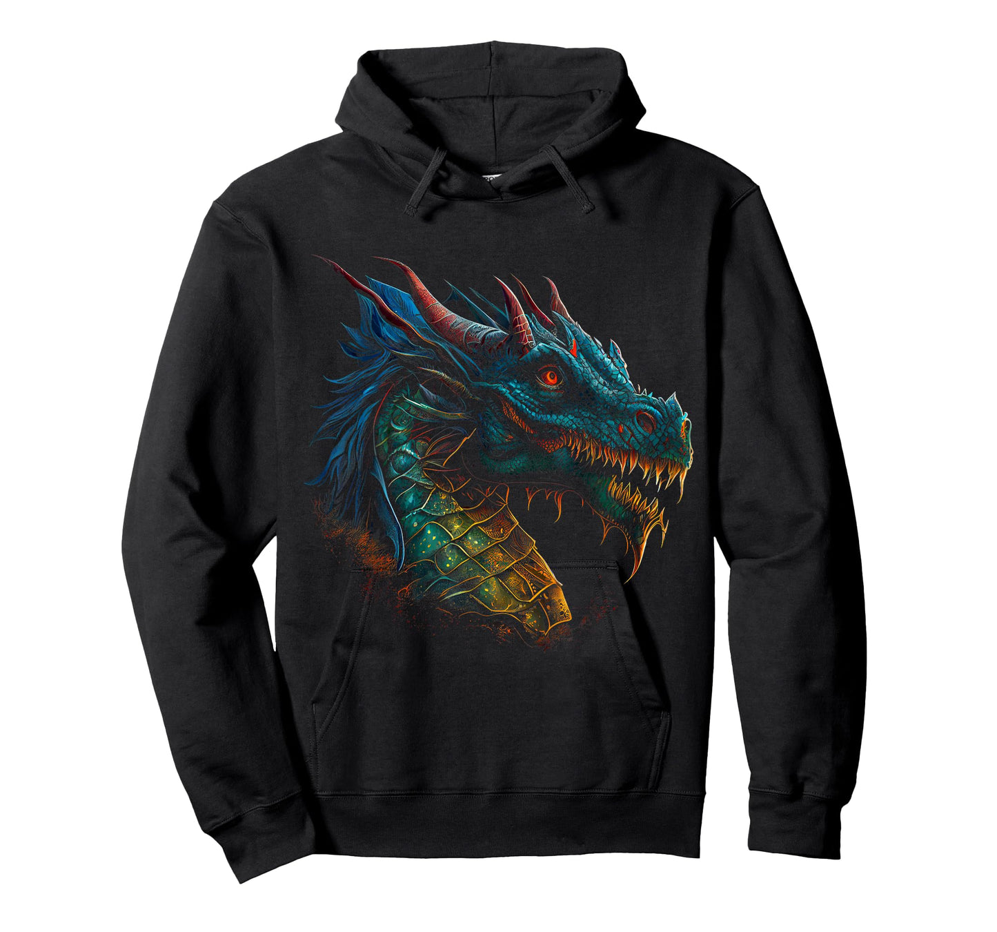 Beautiful Blue & Red Dragon Lover Fantasy Art Sharp Teeth T-Shirt